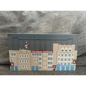 Cats Meow Cleveland Indians Municipal Stadium Wood Plaque Shelf Sitter 1994